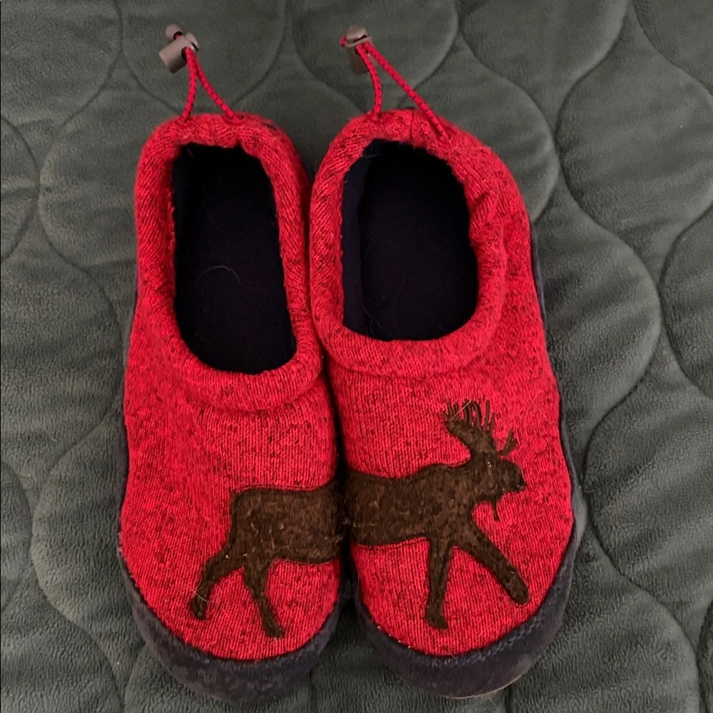 L.L. Bean Red and Brown Slippers